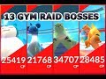 Pokémon GO 13 RAID BOSSES! Level 4 - 1 Tyranitar Lapras Snorlax Charizard Exeggutor & MORE!