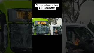 Singapore bus crash before and after