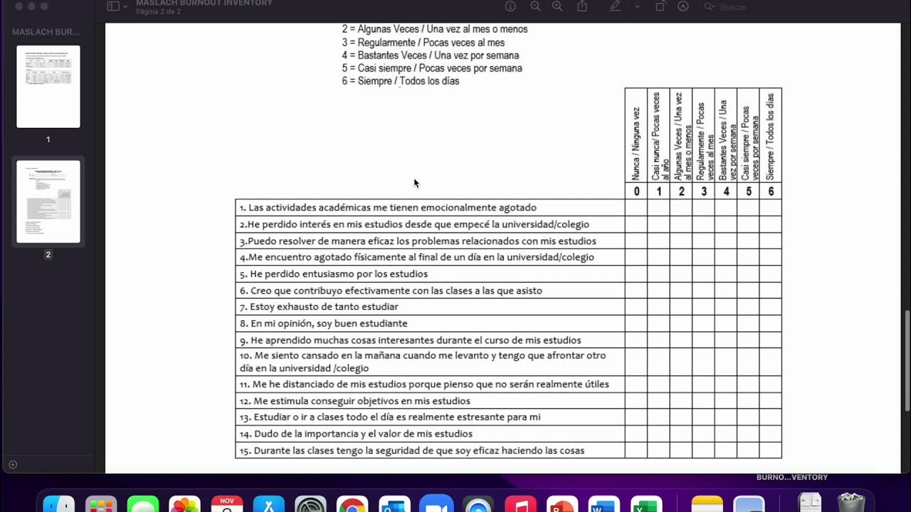 Tutorial de como evaluar el test Maslach Burnout Inventory - General