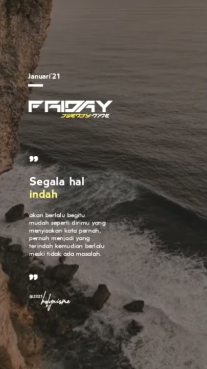 Typhograpy Friday, Twenty nine Januari'21 | Story WA Full Screen