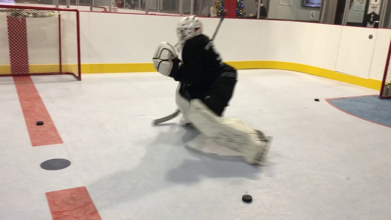SmartRink Synthetic Ice Goalie Training Lateral Slides YouTube