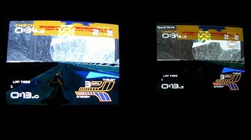 PCSX-R (tester build) sys type NTSC, WIPEOUT2 (us-version) - time trial in sync