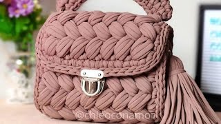 punto puff bolsas tejidas con trapillo