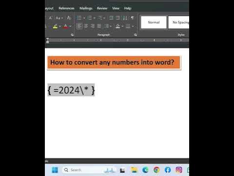 How to convert any number into words in Ms Word document🔥💥 - YouTube