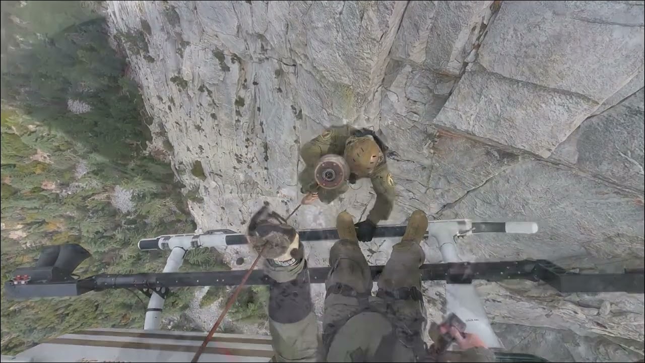 Rescue-9 helicopter hoist rescue of injured climber on Lily Rock, Riverside County Idyllwild Ca.