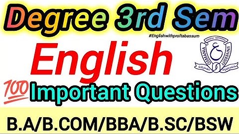 🎯Degree 3rd Semester English 🔥IMPORTANT QUESTIONS 2025 🚨MUST WATCH 📚 | Osmania University #3rdsem 