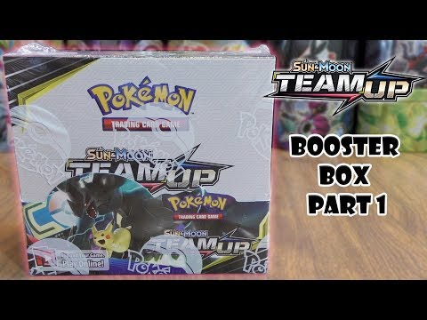 pokemon team up booster box opening TCG: Sun & Moon—Team Pokemon TCG Team Up Booster