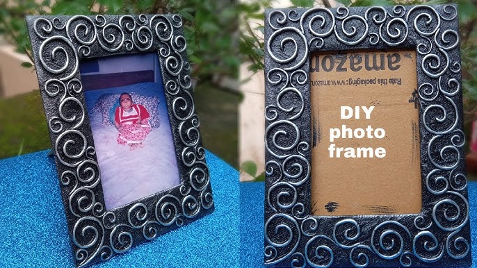 photo frame making at home  How to make a photo frame at home with  cardboard 