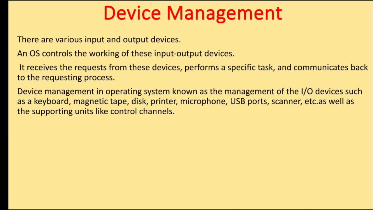 Device Management In OS Device Management (Definition) by Er. Sumit Sir YouTube