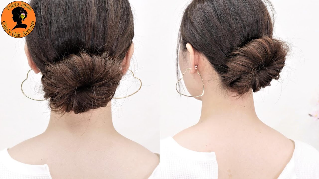 お団子髪型やり方 後頭部を丸くするおだんごヘアアレンジ Youtube