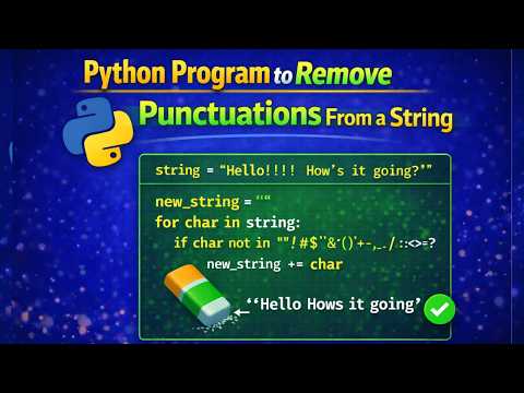 Python Program to Remove Punctuations From a String || Hindi || Python Programming Examples || ckd