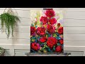 Easy abstract roses for beginners  acrylic painting tutorial