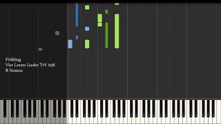 Frühling - Vier Letzte Lieder TrV 296 - R Strauss - Synthesia Piano Tutorial