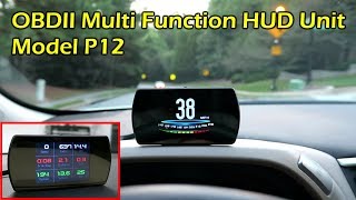 OBD Multi Function HUD Head Up Display Unit - Model P12