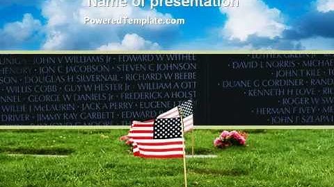 Free American Flag In Memorial Day PowerPoint Template by PoweredTemplate.com
