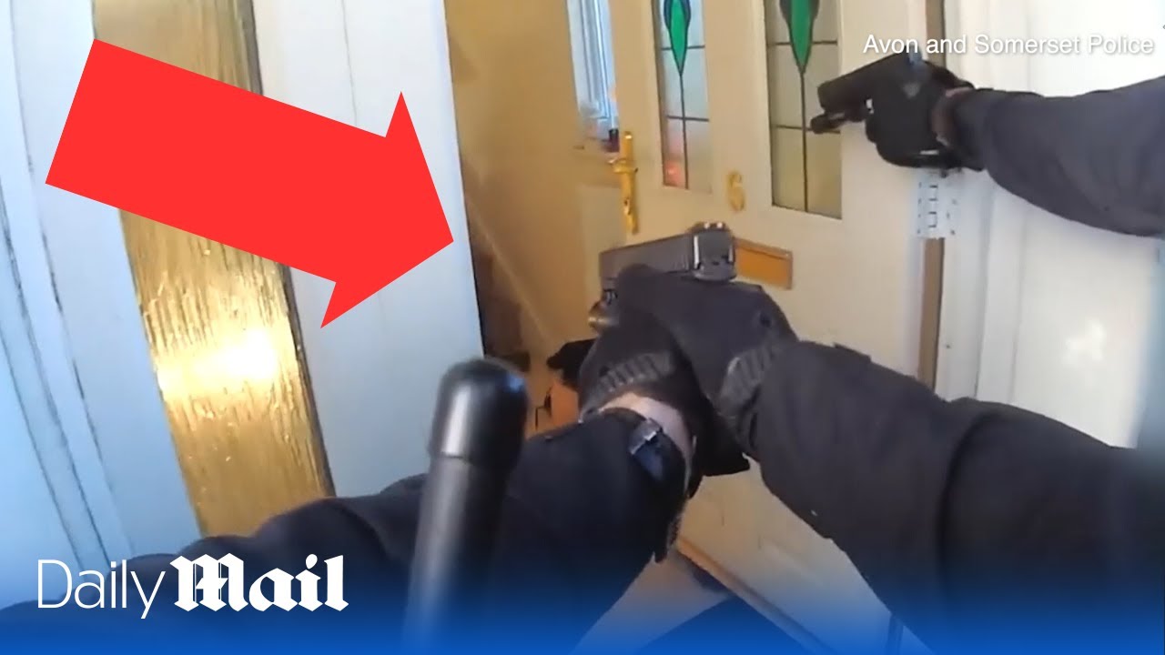 Armed police officer runs for his life as gunman confronts him during home arrest