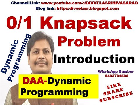 PART-1 KNAPSACK PROBLEM IN DYNAMIC PROGRAMMING - YouTube