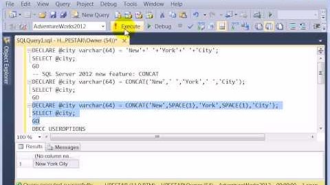 CONCAT function - SQL Server 2012 - Kalman Toth