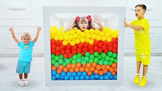 Diana and Roma Cube Challenge and other Funny Kids Stories with baby Oliver