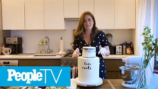 How To Stack A Two-Tier Cake With Fresh Flowers | People's Pantry | PeopleTV