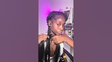 2 Stitch Braids on myself #cornrowstyles #cornrows #braids #hairstyles #knotlessbraids