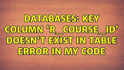 Databases: Key column 