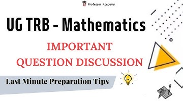 UG TRB Maths Important questions Discussion