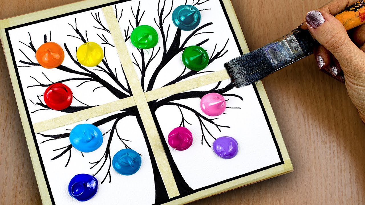 Four Seasons Tree Painting  Easy Art Project for Kids - Arty