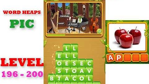 Word Heaps: Pic Puzzle Level 196 - 200 | All Answers | Walkthrough