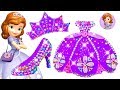 Play doh making colorful sparkle disney princess sofia dress high heels crown castle toys