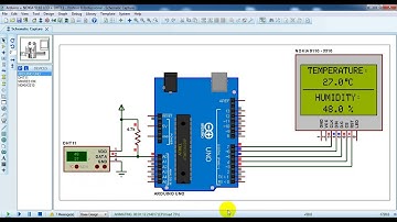 Arduino with Nokia 5110 LCD and DHT11 sensor Proteus simulation