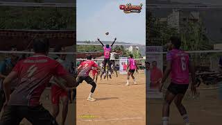 Sai 🔥service & Kalyan ☠️ monster block | #kamalvideos | Volleyball match highlights |📍 Mallayyapalem
