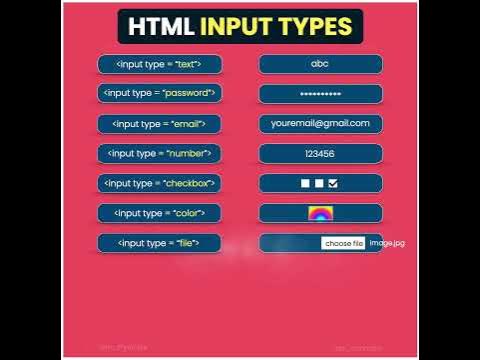 HTML Input Types - YouTube