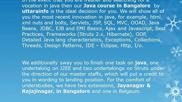 Java Course in Bangalore - Uttara