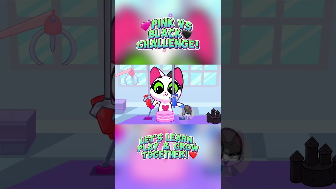 Pink vs Black Color Challenge 🖤 Educatuinal Cartoon for Kids❤️ 