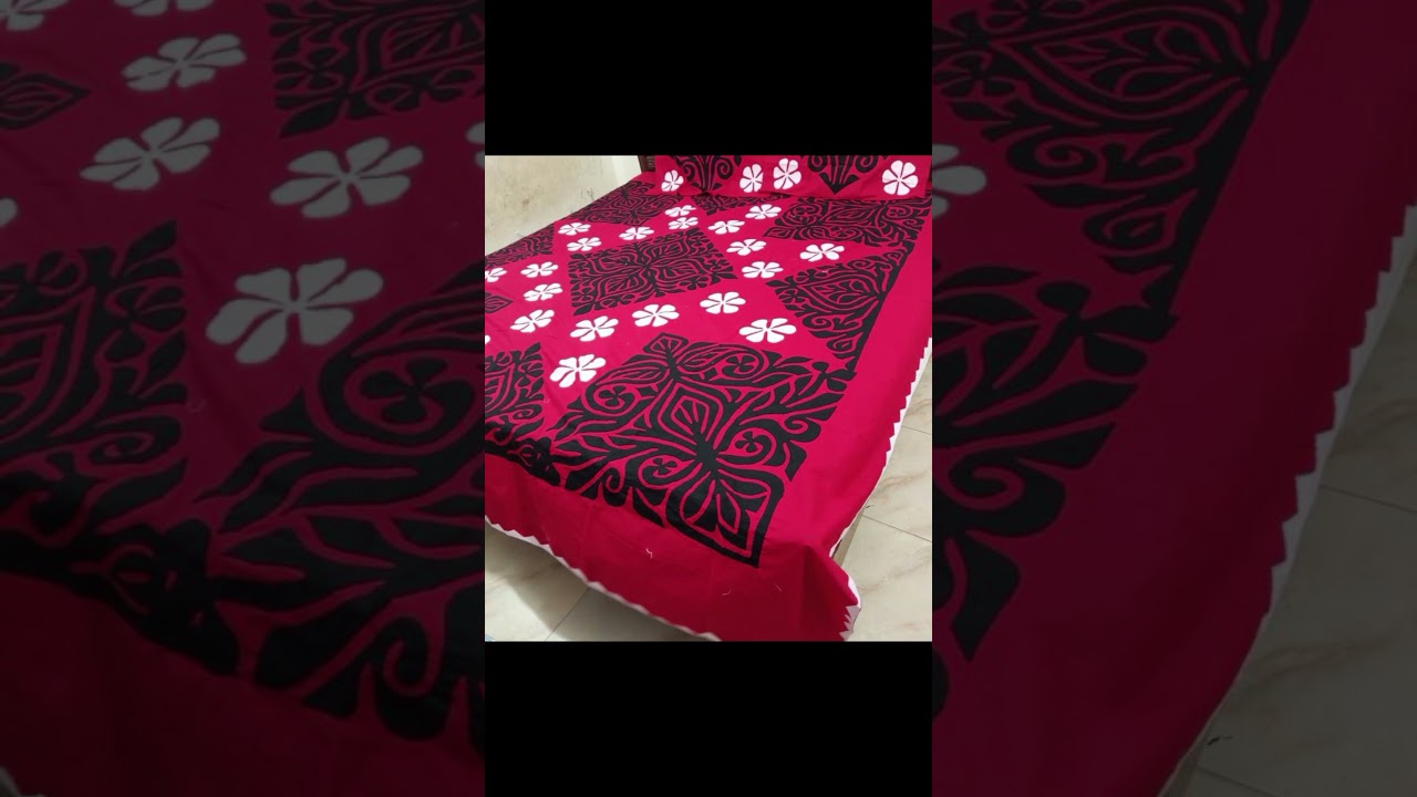 Most beautiful and amazing applique work and quilted bedsheet design by pop up fashion