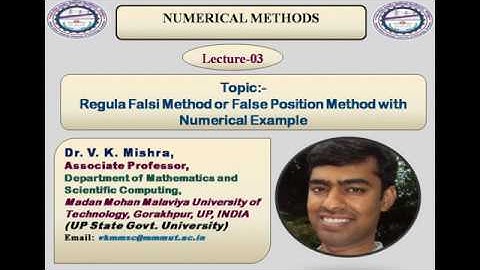 Regula Falsi Method or False Position Method with Numerical Example