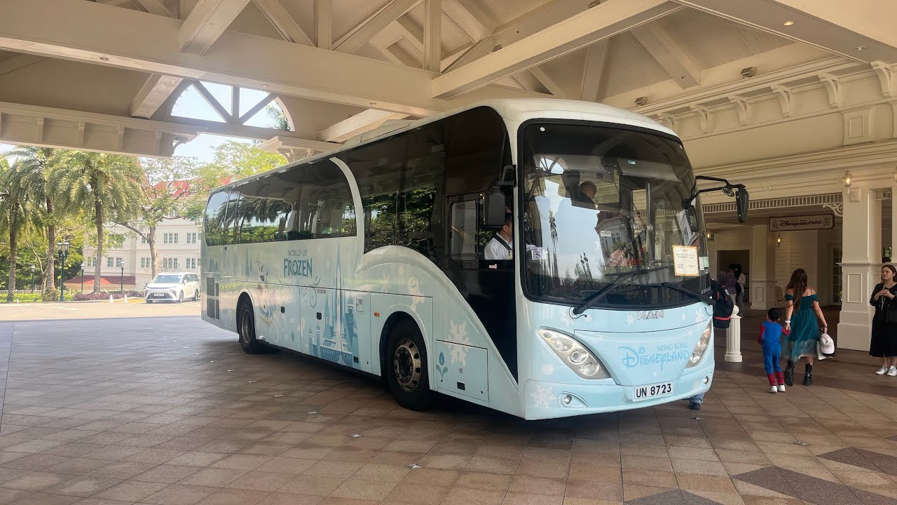Hong Kong Coach 迪士尼樂園穿梭巴士 Man RR2 UN8723 迪士尼站-迪土尼樂園酒店 - YouTube