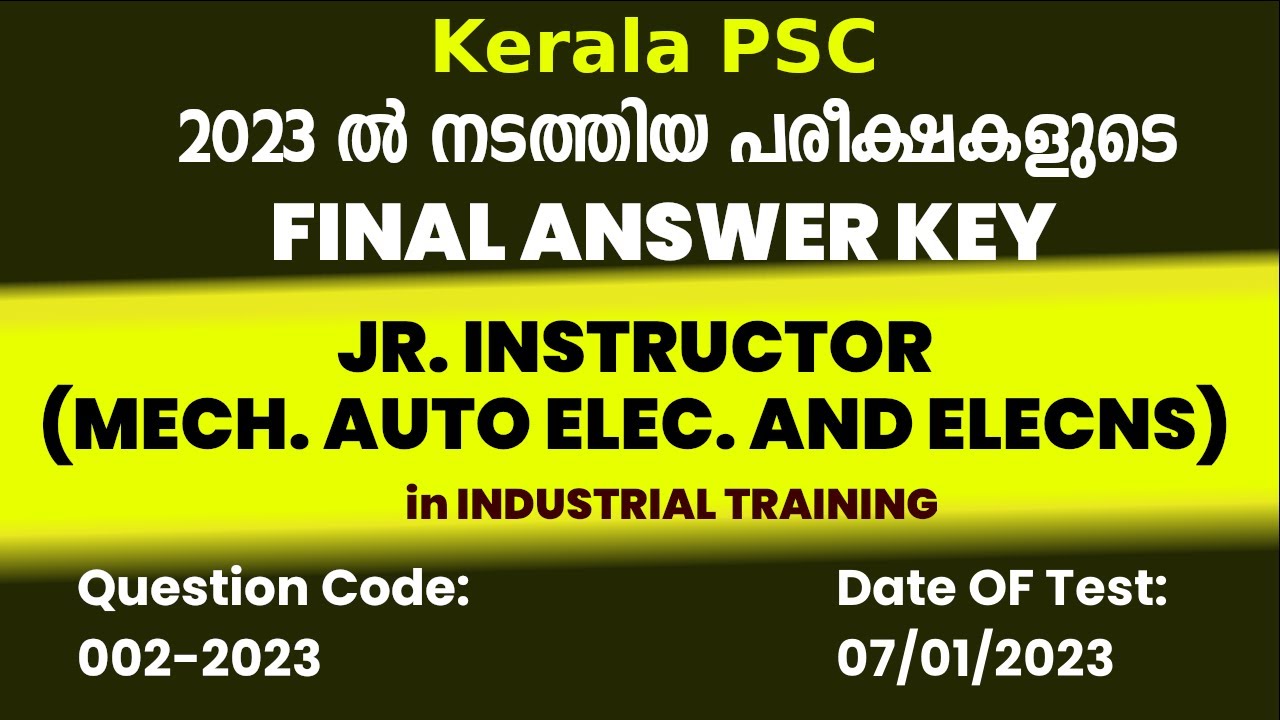 002/2023 Junior Instructor (Mechanic Auto Electrical and Electronics