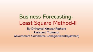 Full Business Forecasting-   Least Square method-2 Guide