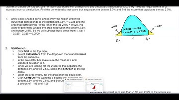 Math 14 6.1 Example 7: Bone Density Test: Finding a Z Score (Using StatCrunch)