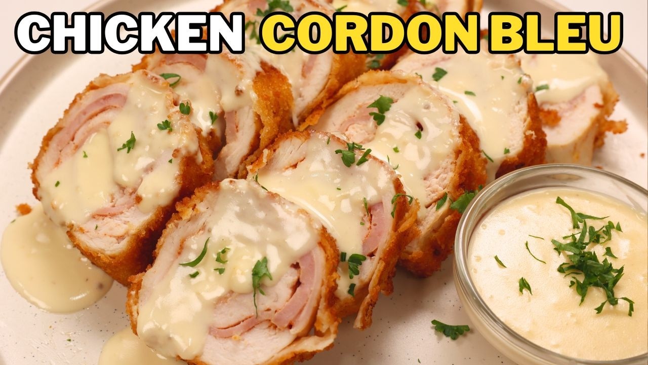 Chicken Cordon Bleu Recipe with White Sauce - YouTube