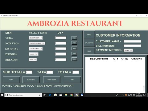 RESTRAUNT BILLING SYSTEM SOFTWARE USING PYTHON |  PULKIT.PY
