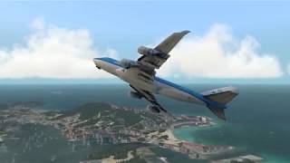 X-Plane 11 - Boeing 747-400 KLM - Saint Maarten TNCM Engine Run Test Flights