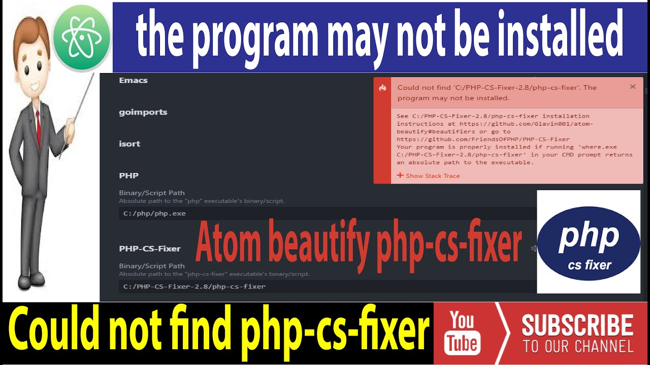 Could Not Find Php-Cs-Fixer Atom Editor [100% Working ]✔️