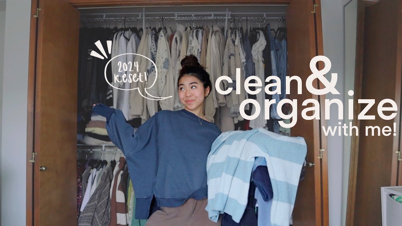 clean and re-organize my room with me 🧼 👚🫧 new year reset + closet ...