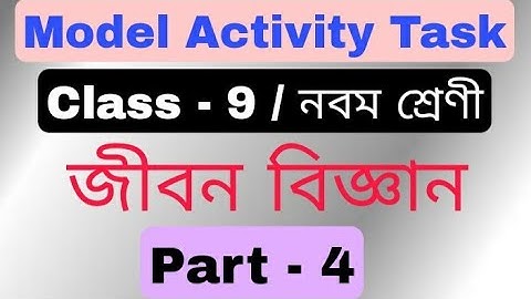 Class-9 মডেল অ্যাক্টিভিটি টাস্ক নবম শ্রেণী জীবন বিজ্ঞান । Model Activity Task Life science Part - 4