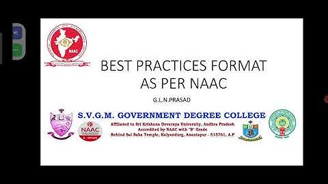 Best Practice format for SSR NAAC