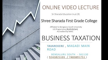 BUSINESS TAXATION 6th sem b.com,  bangalore university