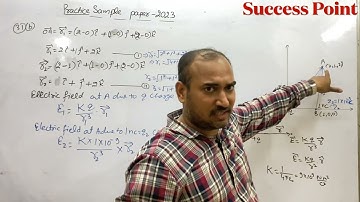 An unknown charge q is placed at origin and another charge of 1 nano-coloumb is placed at B(1,0,0)